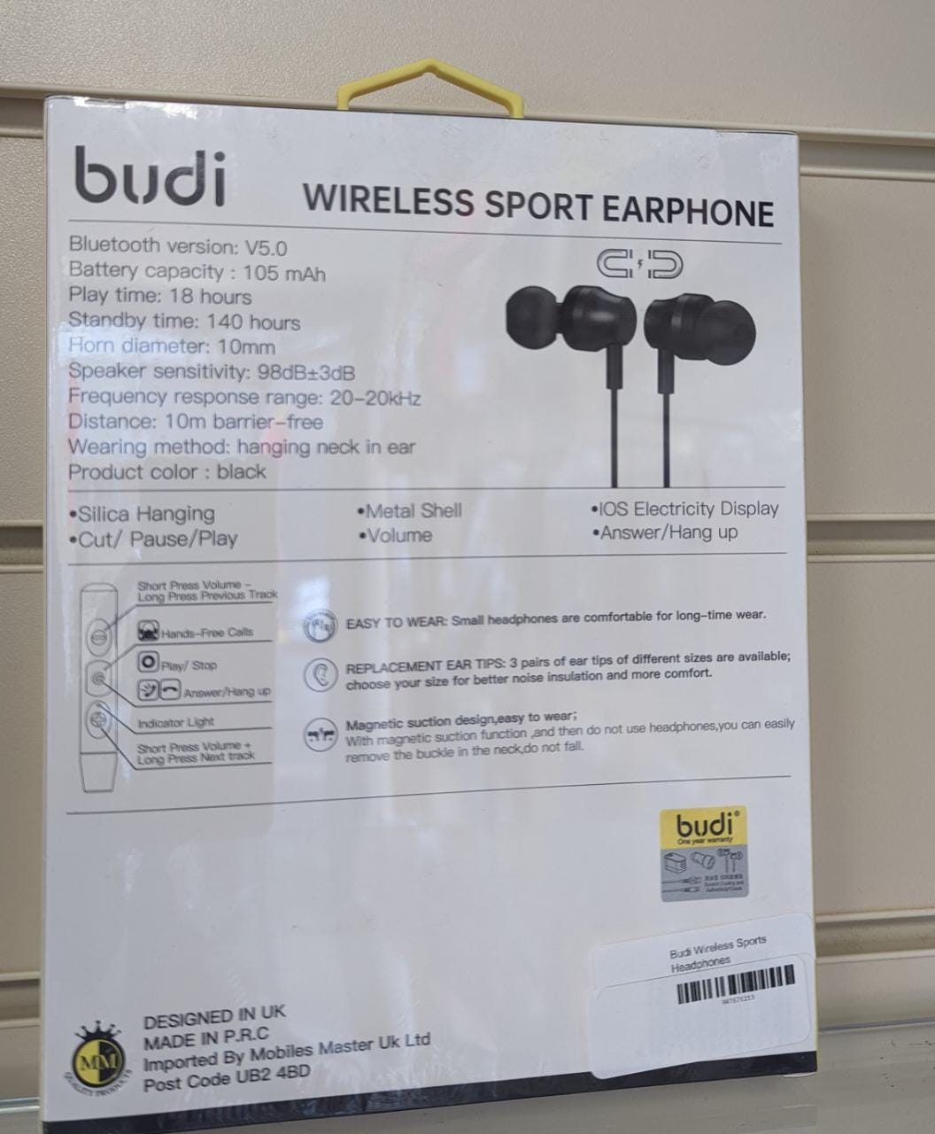 Budi Wireless Sport Earphone